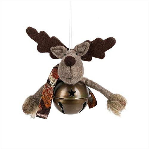 Midwest-CBK Reindeer Bell Bronze Tone 5 inch Metal Polyester Christmas Figurine Ornament Midwest-CBK Reindeer Bell Bronze Tone 5 inch Metal Polyester Christmas Figurine Ornament
