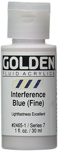Golden Fluid Acrylic Paint 1 Ounce-Interference Blue Fine