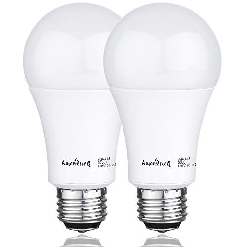 AmeriLuck 3-Way LED A19 Light Bulb 50-75-100W Equivalent 4000K Cool White (2 Pack)