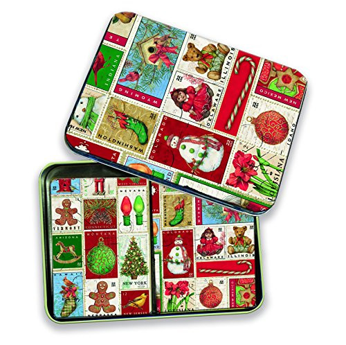 LANG - Playing Cards - 2 Decks in Decorative Tin - "Christmas Past ", Artwork by Tim Coffey - Unique Art Each Deck