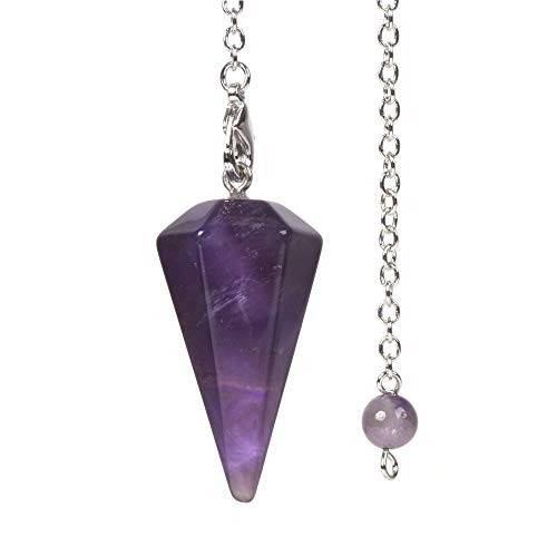 Natural Dark Amethyst Gemstone Rock Crystal Hexagonal Pointed Reiki Chakra Pendant Pendulum Natural Dark Amethyst Gemstone Rock Crystal Hexagonal Pointed Reiki Chakra Pendant Pendulum