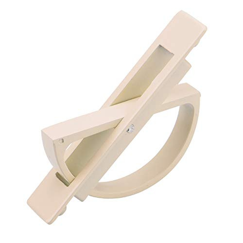 2 Pack Concealed Drawer Door Finger Insert Recessed Flush Pull Handle with Resin Back Cap, Ivory White