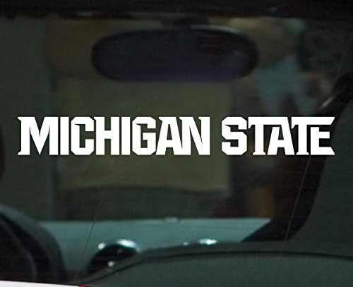 Nudge Printing Michigan State University Athletic Font Vinyl Car Decal Sticker - White