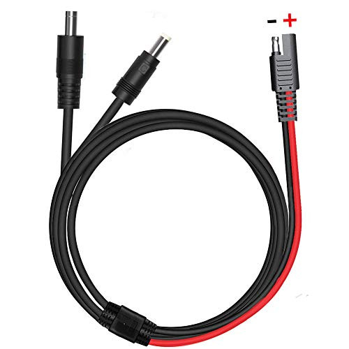 Graybull SAE DC Adapter Cable Solar Panel Adapter to DC 5.5 x 2.1 mm / 3.5 x 1.35mm 2-Way Splitter Connector for Solarpanels Controller RVs Recharged for Portable Solar Generator Inverter