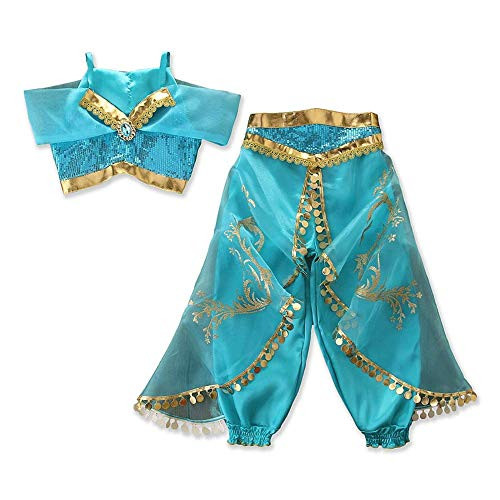 mataorso Anna Fancy Dress,Toddler Kids Baby Girl Costume Dress Girls Princess Birthday Party Cosplay Outfit (Blue, 6-7Y)