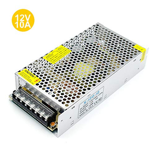inShareplus 12V DC Universal Regulated Switching Power Supply,10A 120W, 100-240V AC to DC 12 Volt LED Driver, Converter, Transformer for LED Strip Light