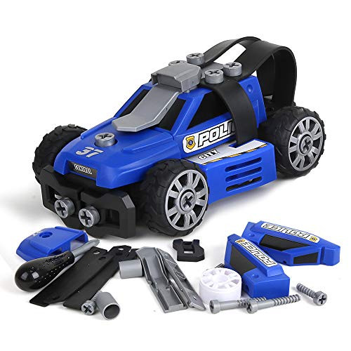 5-in-1 DIY Take Apart City Police Car Toys for 3 4 5 6 7 Year Old Boys Girls, Emergency Rescuing STEM Learning Toys Building Play Set for Kids Children