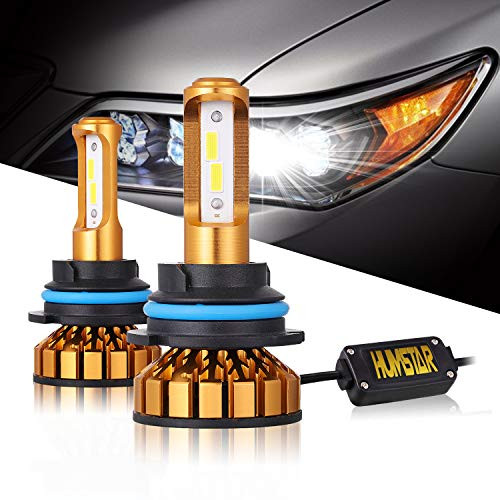 HUMSTAR 9004 Led Headlight Bulb, Mini Design 8000LM 6000K 60W CSP Chips with Anti Flickering Decoder HB1 Hi/Lo LED Healight Conversion Kit, Halogen Headlights Replacement Cool White - 2 Years Warranty