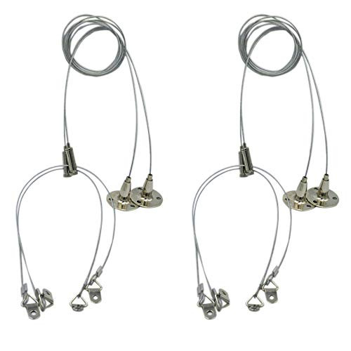 3.2ft Light Fixtures Suspension Cables Kit with Adjustable Fastener Swivel Clasps per Rope Load 8kg for Aquarium Lights LED Panel Lighting 4 Pcs