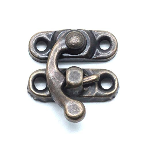 Dasunny 20Pcs Left Box Hasp Latch Hook, Big Size Bronze Swing Arm Latch Toggle Latch Hasp Lock