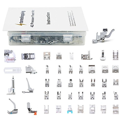 Professional Domestic 42pcs Sewing Machine Presser Foot Presser Feet Set with Low Shank Holder & Manual & Case for Brother, Singer, Babylock, Janome and Kenmore Low Shank Sewing Machines Professional Domestic 42pcs Sewing Machine Presser Foot Presser Feet Set with Low Shank Holder & Manual & Case for Brother, Singer, Babylock, Janome and Kenmore Low Shank Sewing Machines