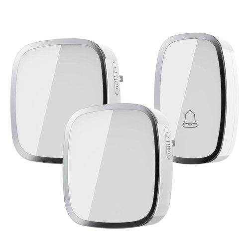 Wireless Doorbell iLOME Waterproof Doorbell Chime Kit - 1000 Feet Operating,36 Chimes,4 Level Volume, LED Indicator,1 Remote Button Transmitter and 2(Batteries Not Required)Plugin AC Receivers