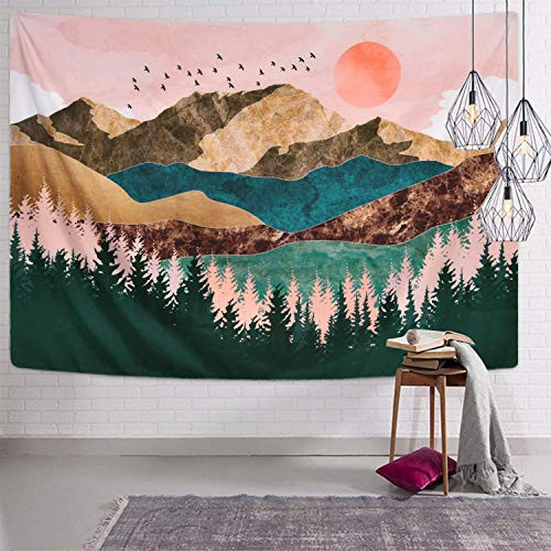 SUNSIST Mountain Tapestry Wall Hanging, Forest Tree Sunset Tapestry Nature Landscape Tapestry Home Decorations for Living Room Bedroom Dorm Decor (51.2" x 59.1") SUNSIST Mountain Tapestry Wall Hanging, Forest Tree Sunset Tapestry Nature Landscape Tapestry Home Decorations for Living Room Bedroom Dorm Decor (51.2" x 59.1")