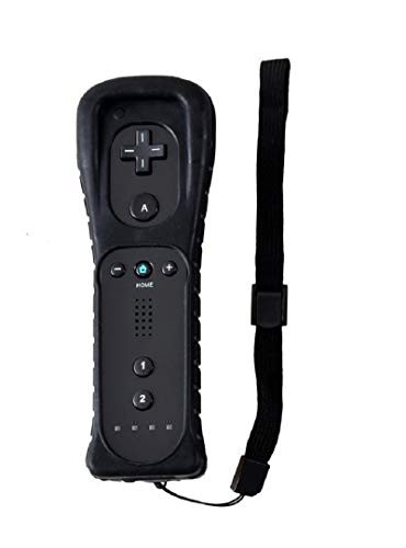 Wii Remote Controller, Lyyes Wii Contoller with Silicon Case and Strip for Nintendo Wii Wii U. (Black)