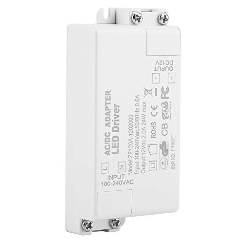 koulate LED Power Transformer, AC 100-240V to DC 12V SMD LED 12W/24W LED Driver Power Supply Work with Wall Dimmer, AC Dimming for 12V LED Strip Light Outdoor or Indoor(2#)