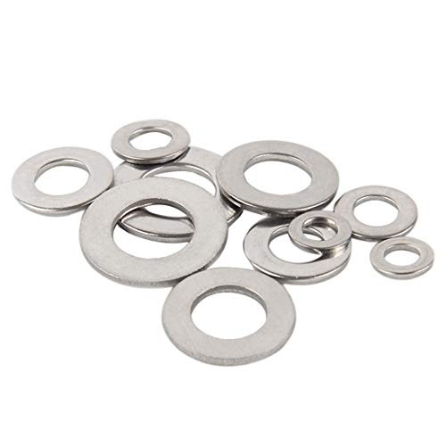 Yoohey Stainless Steel Flat Washers Gasket M2 M2.5 M3 M4 M5 M6 M8 M10, Pack of 350