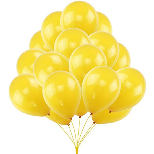 KUMEED Lemon Yellow Balloon Latex Balloons Globos Party Birthday Wedding Balloons Pack of 100