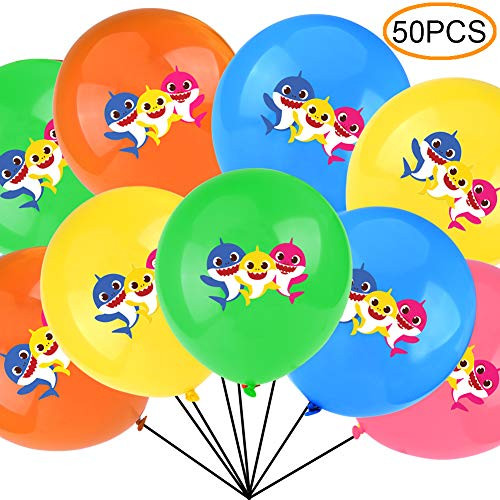 50pcs Shark Party Supplies Decorations Balloons Kids Birthday Shark Theme Balloon Baby Shower Party Decorations