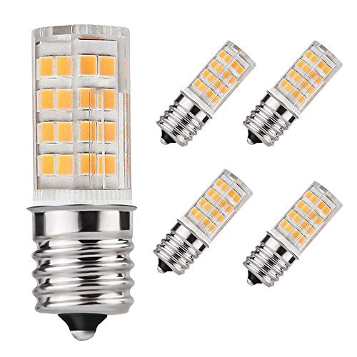 E17 Microwave Oven Light 4W Equivalent,E17 LED Bulb Warm White 3000K,Intermediate Base 52X2835SMD AC110-130V (Pack of 5)