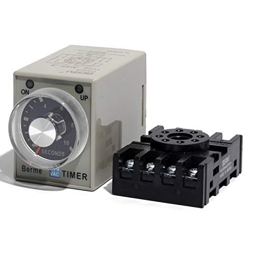 10s Time Range Adjustable AH3-3 Delay Off Timer Relay Switch AC 110V with Base