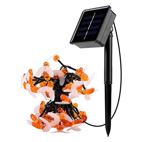 koulate Solar String Lights, Outdoor Waterproof Bee String Lights 5m 50LED Copper Wire Lights for Garden Patio Gate Yard Party Wedding Indoor Bedroom
