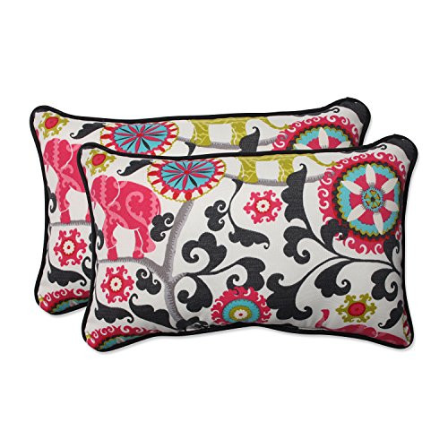 Pillow Perfect Outdoor/Indoor Menagerie Spectrum Rectangular Throw Pillow (Set of 2)