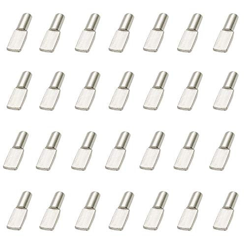 MANSHU 120 Pieces 5mm Shelf Support Pegs Pins Spoon Shape Cabinet Furniture Shelve Support (Nickel Plated)