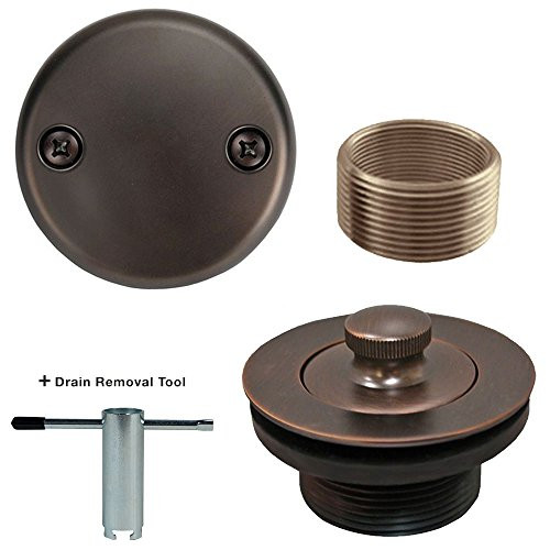 Oil Rubbed Bronze Conversion Bathtub Tub Drain Assembly Kit + Free Removal Tool Oil Rubbed Bronze Conversion Bathtub Tub Drain Assembly Kit + Free Removal Tool