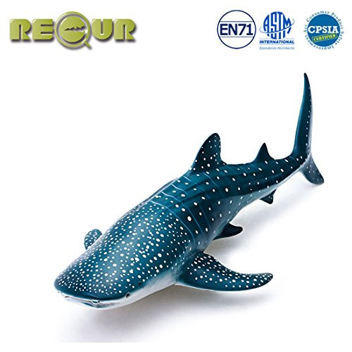 RECUR Toys 12 Whale Shark Figure Toys, Soft Hand-Painted Skin Texture Ocean Life Shark Figurine Collection-Replica 1:56 Scale Realistic Whale Shark Model Replica, Ideal for Collectors, Ages 3 and Up