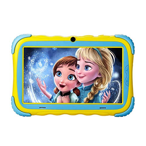 Kids Tablet - Android 7.1 Tablet PC with 7 inch IPS Eye Protection Screen 1GB+16GB WiFi Camera and Bluetooth GMS Certified Kids-Proof Children Tablets (Yellow)