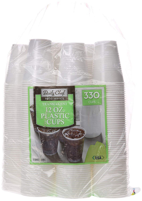 Daily Chef Translucent Cups, 330 Count, 12 oz.