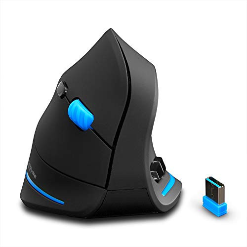 ZLOT Vertical Wireless Mouse,2.4G USB Optical Ergonomic Mice with 3 Adjustable DPI 1000/1600/2400 and 6 Buttons for Laptop, PC, Computer, Desktop, Black ZLOT Vertical Wireless Mouse,2.4G USB Optical Ergonomic Mice with 3 Adjustable DPI 1000/1600/2400 and 6 Buttons for Laptop, PC, Computer, Desktop, Black