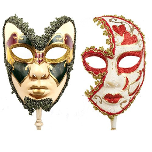 YUFENG One Pair Couple's Gorgeous Venetian Masquerade Masks Party Costumes Accessory