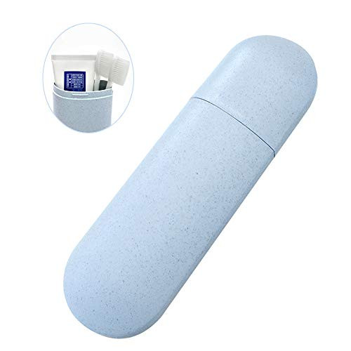 Branger Toothbrush Box, Toothpaste Holder Water Washing Cup Gargle Cups Set Hiking Camping Traveling or Mountaining (Blue)