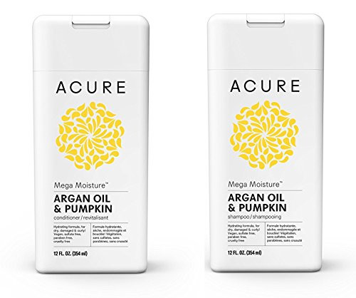 Acure Mega Moisture Shampoo  Conditioner Set Argan Oil & Pumpkin, 12oz ea Bottle