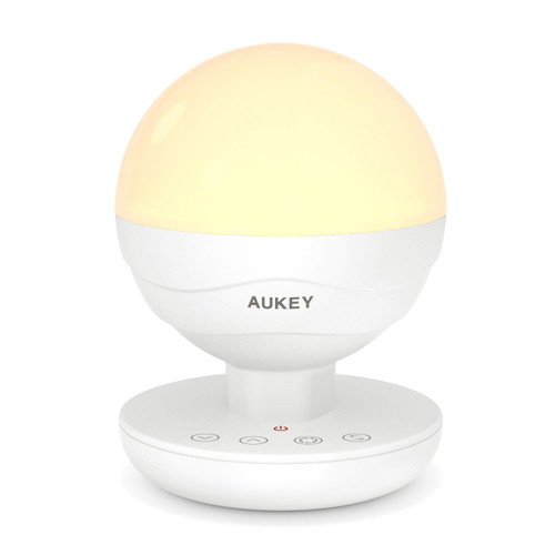 AUKEY Rechargeable Table Lamp, Dimmable RGB Color LED Bedside Lamp with Touch Panel and Retractable Hanging Loop