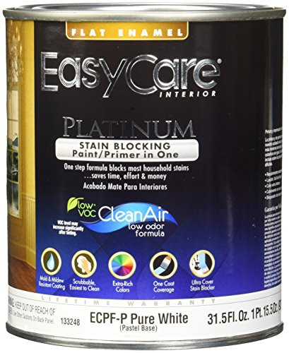 True Value ECPFP-QT EasyCare Platinum Paint Primer with Stain Blocker 1-Quart Pastel Base Interior Flat Enamel