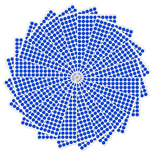 3000 Pack, 0.375" Round Color Coding Circle Dot Sticker Labels - Blue