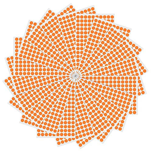 3000 Pack, 0.375" Round Color Coding Circle Dot Sticker Labels - Orange