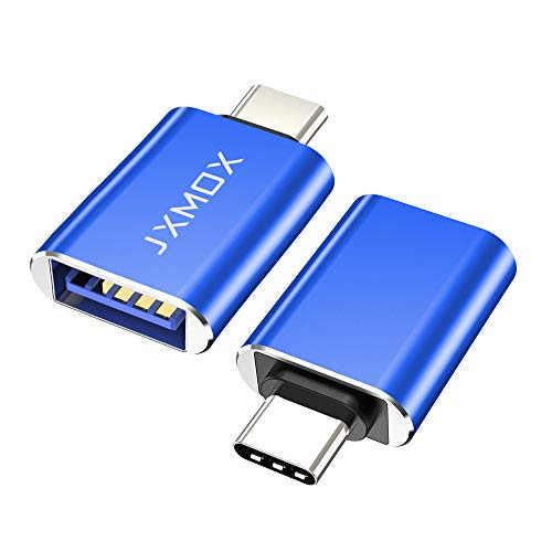 USB C to USB Adapter [2-Pack], Thunderbolt 3 to USB 3.0 OTG Adapter Compatible MacBook Pro,Chromebook,Pixelbook,Microsoft Surface Go,Galaxy S8 S9 S10 Plus,Note 8 9,LG V35 G7 G6 Thinq,Pixel 2 3(Blue)
