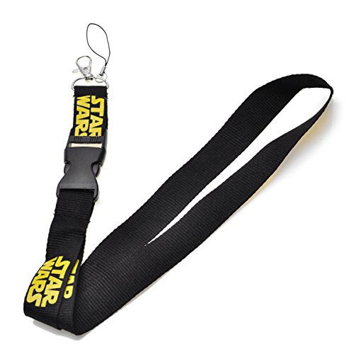 REINDEAR Novelty Star Wars Lanyard ID Holder Keychain (Yellow Words)