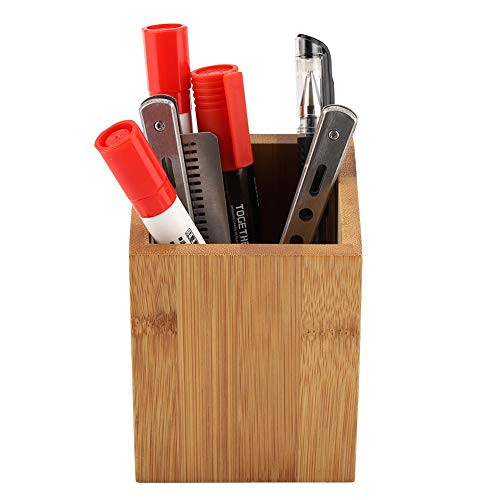 Bamboo Pen Holder-Office School Desk Pencils Cup Storage Organizer Stand Stationery Supply
