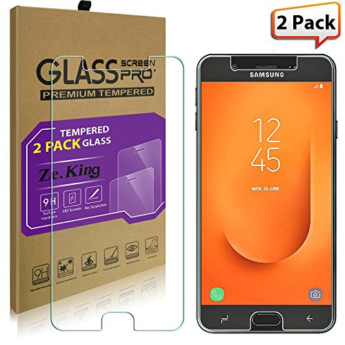 [2-Pack]Samsung Galaxy J7 Prime 2 Tempered Glass Screen Protector, Zeking 0.33mm 2.5D Edge 9H Hardness [Anti Scratch][Anti-Fingerprint] Bubble Free, Lifetime Replacement Warranty