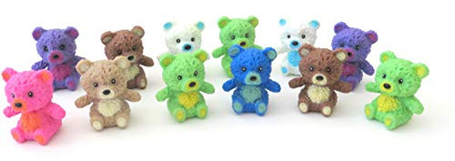 Edison Novelty One Dozen 1.25 Inches Squishy Bear Figures in Assorted Colors