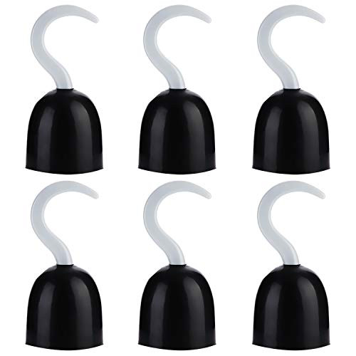 Gejoy 6 Pieces Pirate Hooks Plastic Pirate Costume Hooks Toys Pirate Captain Hook Hand for Kid Halloween Christmas Children Party
