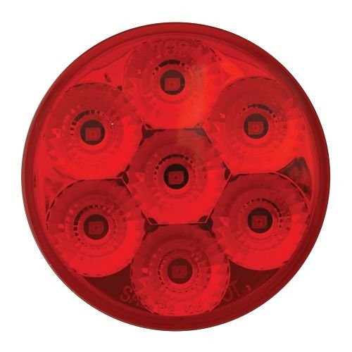 GG Grand General 76642 2 Inch Low Profile Spyder Red Led Light with Pigtail & Clear Rim