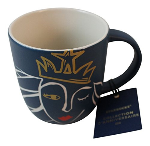 Starbucks Anniversary Blend Siren Mug 2016 Navy Blue Engraved 14 Oz