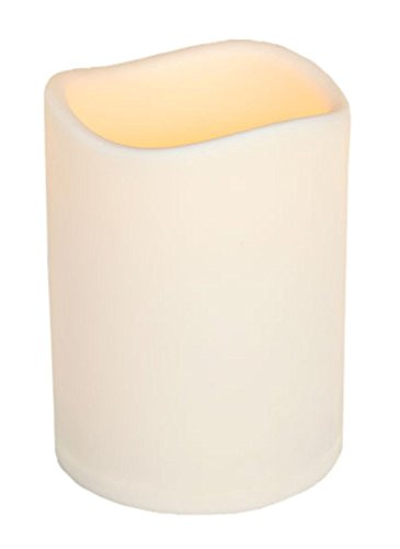 Gerson 6" Large Beige Bisque LED Lighted Flameless Battery Operated Indoor/Outdoor Pillar Candle