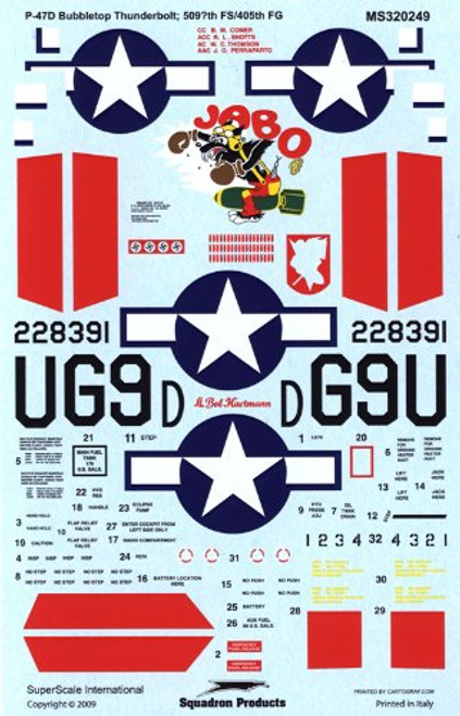 Superscale USA P-47D Bubbletop Thunderbolt Decals #2