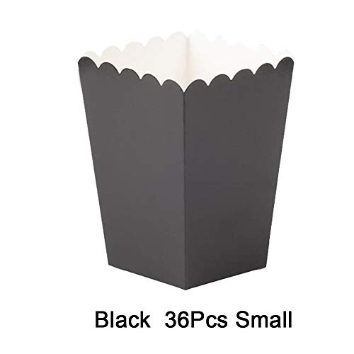 Black Popcorn Boxes Set of 36 Mini Paper Popcorn Favor Boxes,Open-Top Cardboard Popcorn Container for Party Supplies